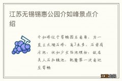 江苏无锡锡惠公园介如峰景点介绍