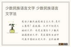 少数民族语言文字 少数民族语言文字法