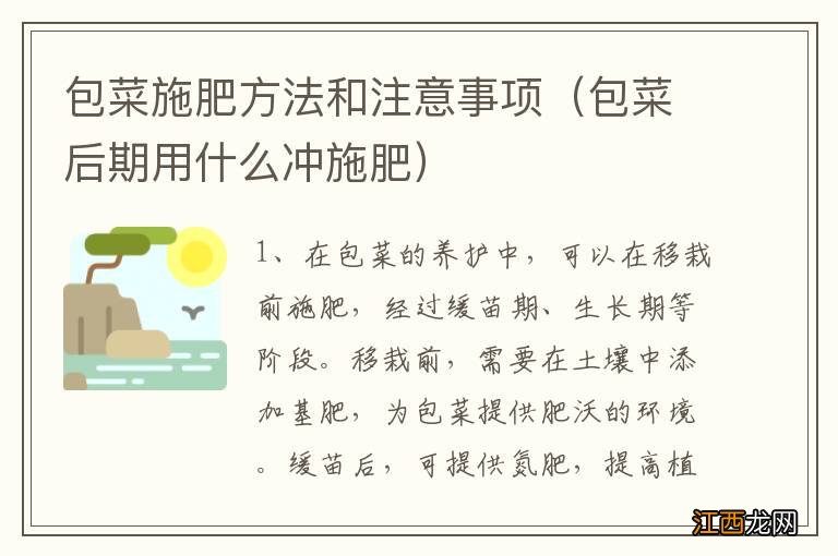 包菜后期用什么冲施肥 包菜施肥方法和注意事项