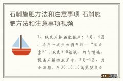 石斛施肥方法和注意事项 石斛施肥方法和注意事项视频