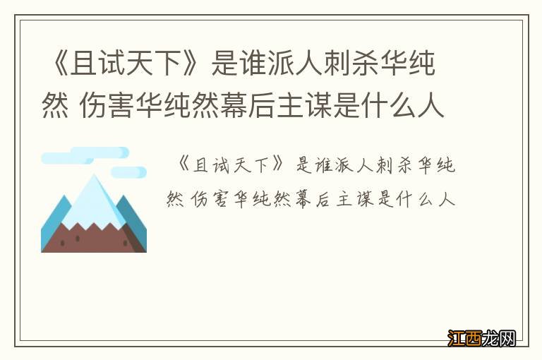 《且试天下》是谁派人刺杀华纯然 伤害华纯然幕后主谋是什么人