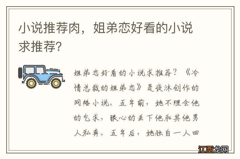 小说推荐肉，姐弟恋好看的小说求推荐？