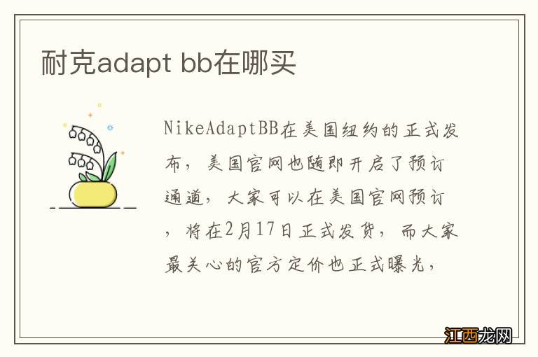 耐克adapt bb在哪买