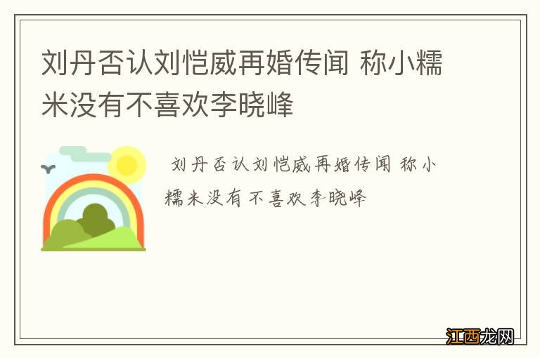 刘丹否认刘恺威再婚传闻 称小糯米没有不喜欢李晓峰