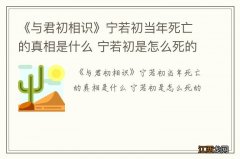 《与君初相识》宁若初当年死亡的真相是什么 宁若初是怎么死的