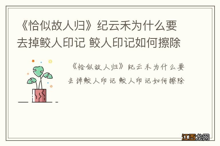 《恰似故人归》纪云禾为什么要去掉鲛人印记 鲛人印记如何擦除