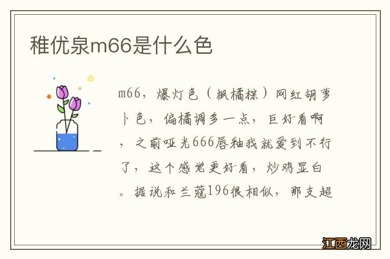 稚优泉m66是什么色