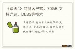 《暗黑4》封测客户端近70GB 支持光追、DLSS等技术