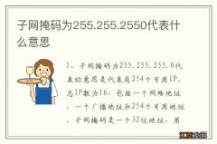 子网掩码为255.255.2550代表什么意思