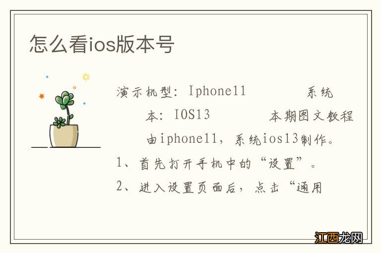 怎么看ios版本号