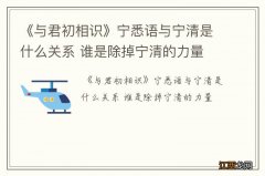 《与君初相识》宁悉语与宁清是什么关系 谁是除掉宁清的力量