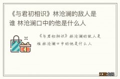 《与君初相识》林沧澜的敌人是谁 林沧澜口中的他是什么人