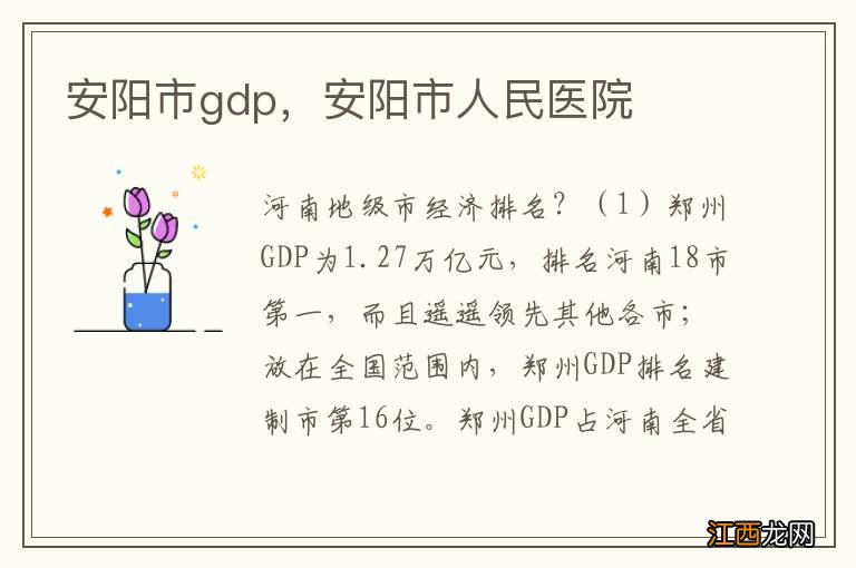 安阳市gdp，安阳市人民医院