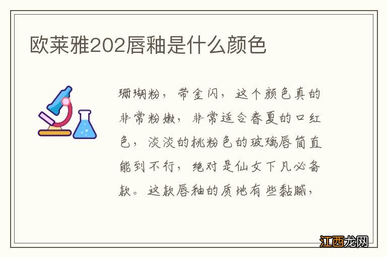 欧莱雅202唇釉是什么颜色