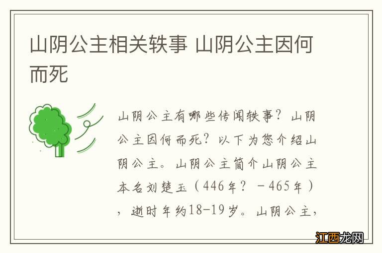 山阴公主相关轶事 山阴公主因何而死