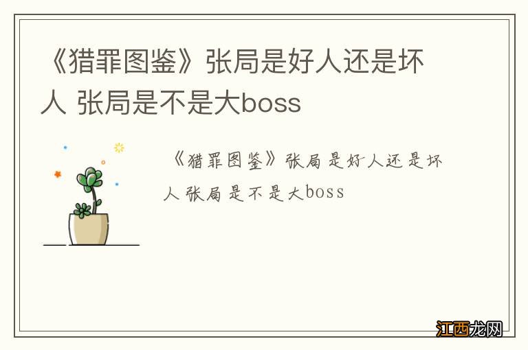 《猎罪图鉴》张局是好人还是坏人 张局是不是大boss