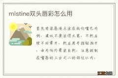 mistine双头唇彩怎么用