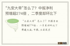 “九安大帝”怎么了？中报净利预增超274倍 ，二季度却环比下滑逾九成