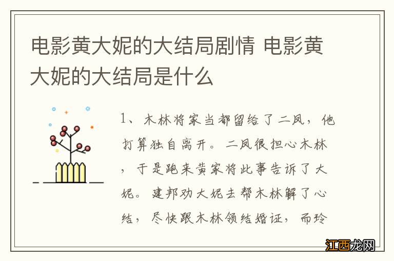 电影黄大妮的大结局剧情 电影黄大妮的大结局是什么