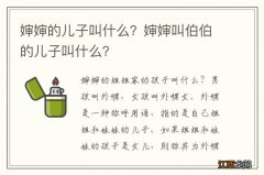 婶婶的儿子叫什么？婶婶叫伯伯的儿子叫什么？