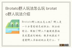 Brotato野人玩法怎么玩 brotato野人玩法介绍