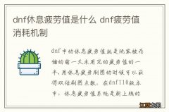 dnf休息疲劳值是什么 dnf疲劳值消耗机制