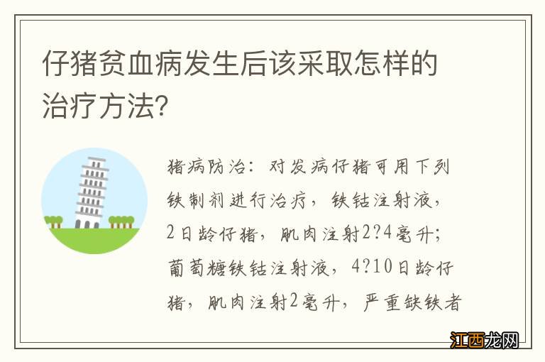 仔猪贫血病发生后该采取怎样的治疗方法？