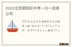 2022北京朝阳区中考一分一段表公布