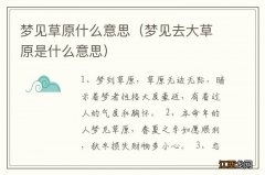 梦见去大草原是什么意思 梦见草原什么意思