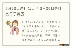 8月28日是什么日子 8月28日是什么日子黄历