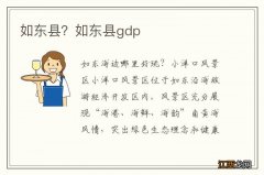 如东县？如东县gdp