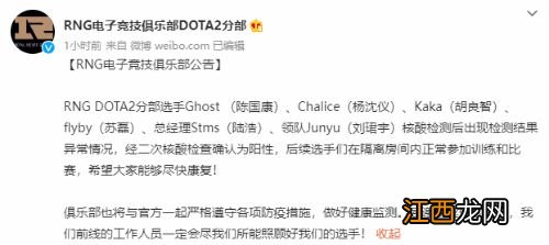 《Dota2》Ti之旅困难重重 RNG战队全员核酸呈阳性