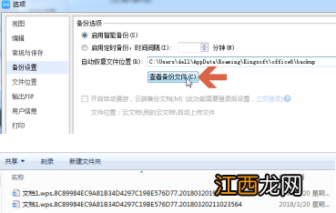 wps自动备份的文件在哪里找到