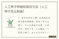 人工种子怎么制备 人工种子种植和保存方法