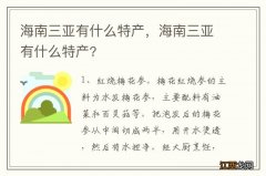 海南三亚有什么特产，海南三亚有什么特产?