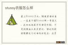 stussy衣服怎么样