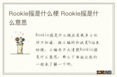 Rookie摇是什么梗 Rookie摇是什么意思