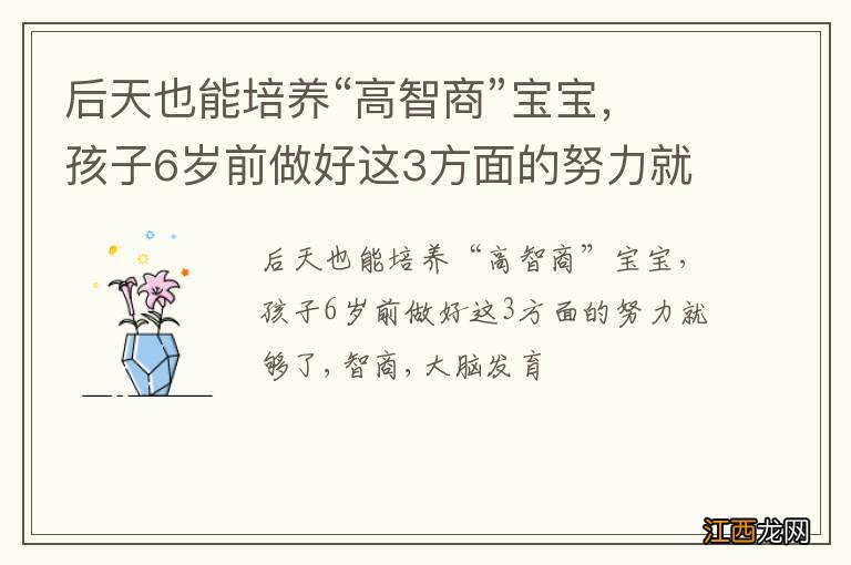 后天也能培养“高智商”宝宝，孩子6岁前做好这3方面的努力就够了