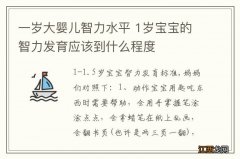 一岁大婴儿智力水平 1岁宝宝的智力发育应该到什么程度