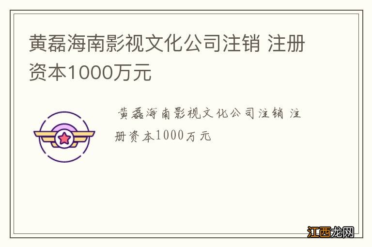 黄磊海南影视文化公司注销 注册资本1000万元