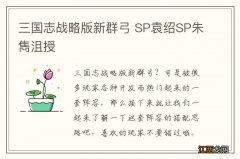 三国志战略版新群弓 SP袁绍SP朱雋沮授