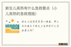 小儿高热的急救措施 新生儿高热有什么急救要点