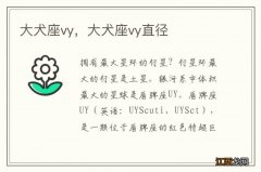 大犬座vy，大犬座vy直径