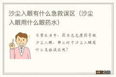 沙尘入眼用什么眼药水 沙尘入眼有什么急救误区