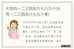 大写一二三四五六七九十零 大写的一二三四五六七八九十