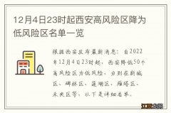 12月4日23时起西安高风险区降为低风险区名单一览