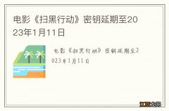 电影《扫黑行动》密钥延期至2023年1月11日