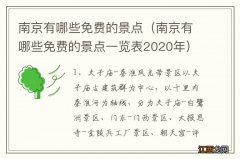 南京有哪些免费的景点一览表2020年 南京有哪些免费的景点