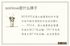 soinlove是什么牌子