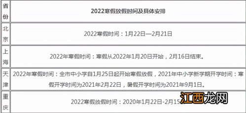 国家统一高中放寒假的日期是多少